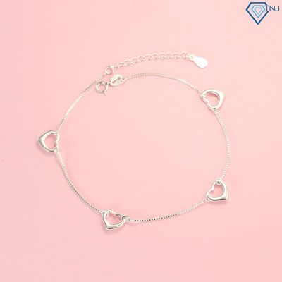 Lắc chân nữ hình trái tim bằng bạc thật đẹp LCN0071 Trang Sức TNJ