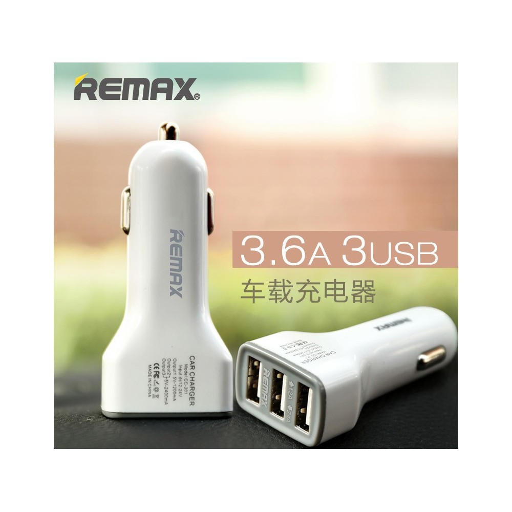 Củ Sạc Ô Tô 3 Cổng USB Remax RCC - 301 - Bảo Hành 6 Tháng