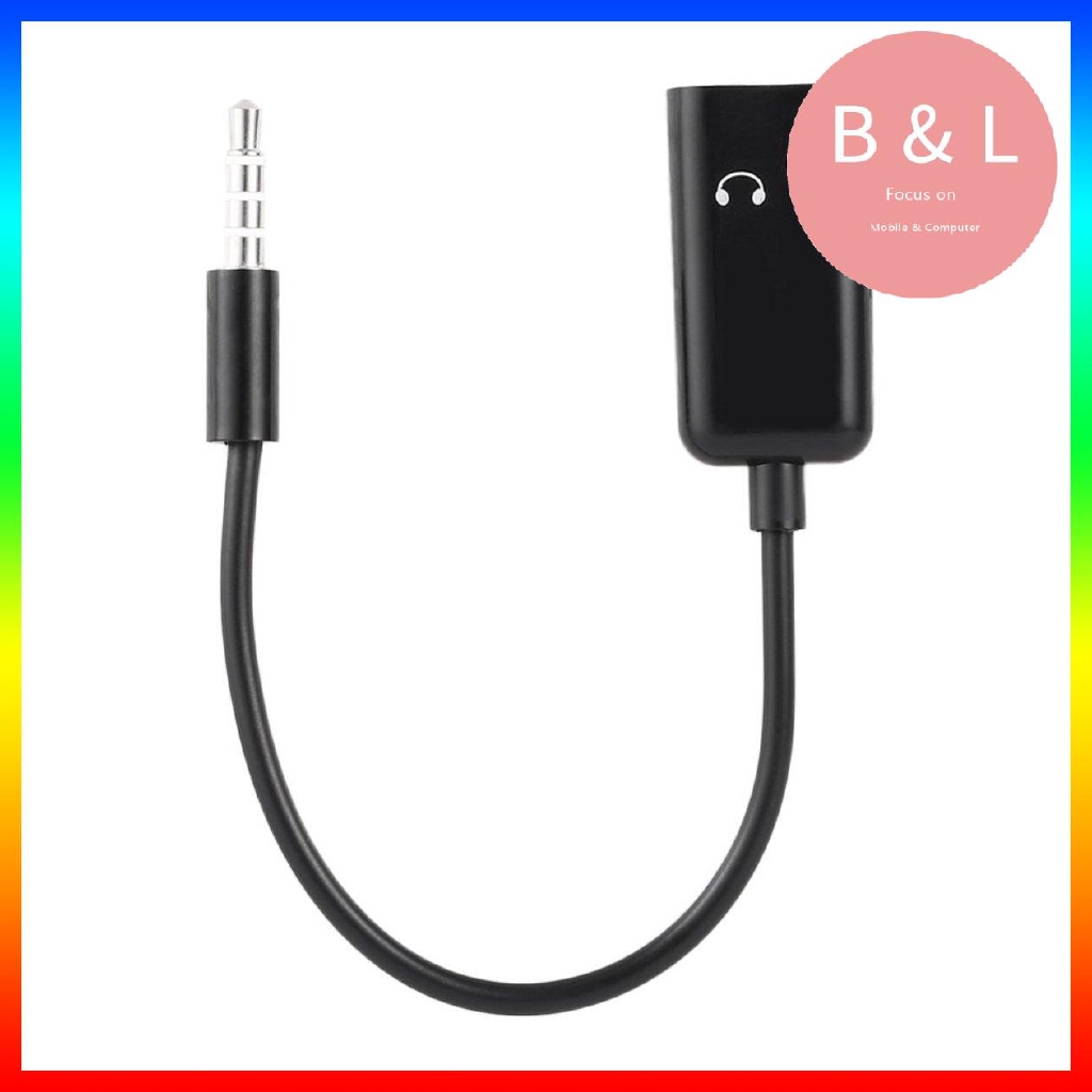 Điện thoại di động 3,5 mm Tai nghe Micrô Cáp chuyển đổi bộ tách âm thanh nổi cho Iphone Cho Samsung Black Dễ dàng mang theo