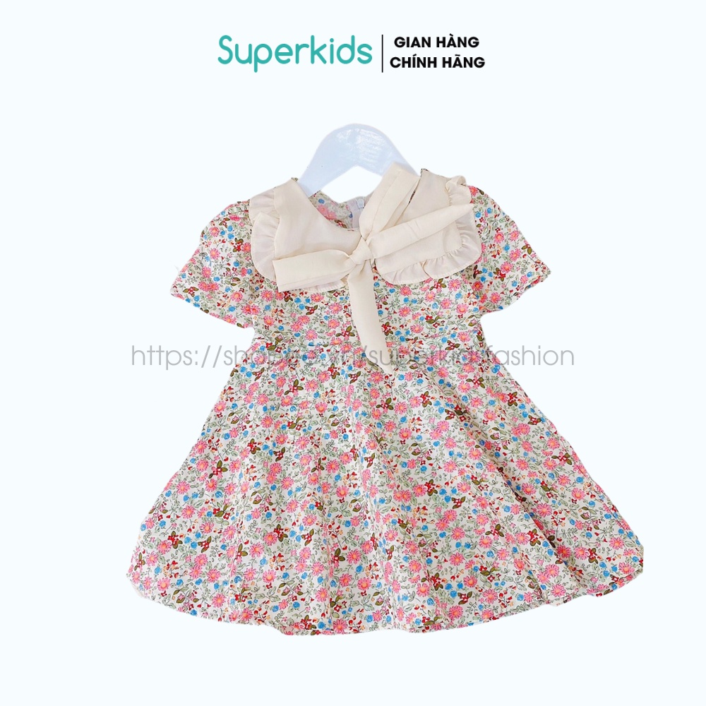 Váy cho bé gái, Đầm hoa nơ tiểu thư 8-18kg QATE796