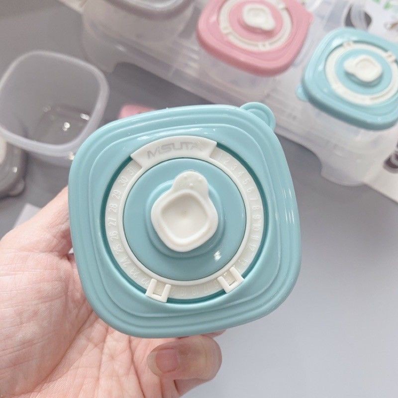 Combo 6 Hộp trữ đông ăn dặm Misuta có núm cài đặt ngày tháng Dung tích 120ml