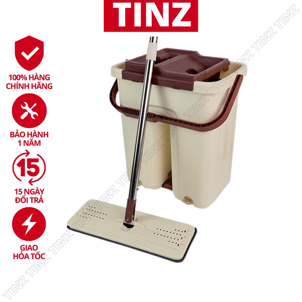 Bộ lau nhà thông minh, cây lau nhà 360 độ tự vắt 2 ngăn TINZ|Mã TL