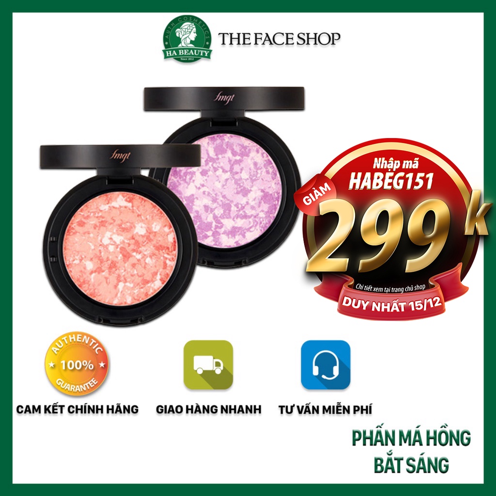 Phấn má hồng trang điểm bắt sáng bóng khỏe cho da The Face Shop fmgt Marble Beam Blush 7g