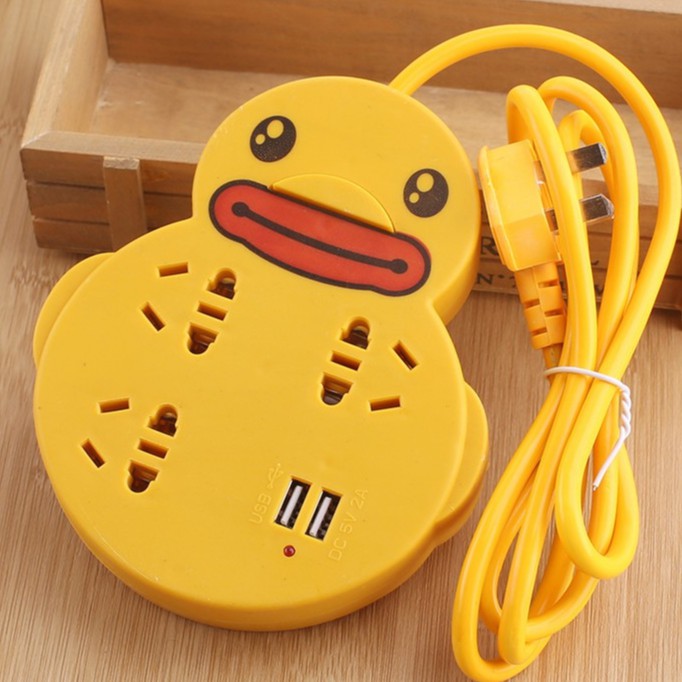 Ổ Điện Vịt Vàng Siêu Cute Có Cổng USB