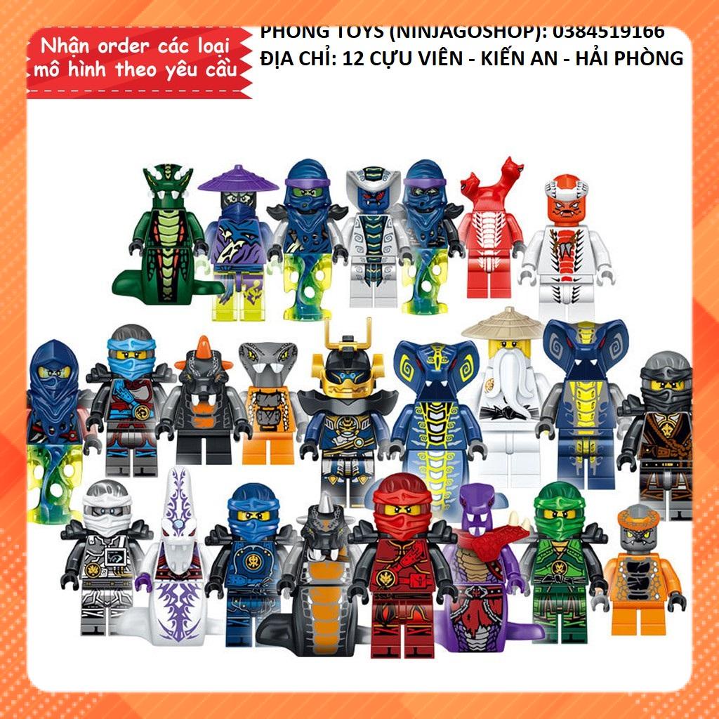 Lắp ráp Xếp hình Minifigures Mini Ninja Mô hình LeLe 31035 PRCK 61045 : Combo 24 nhân vật Ninjago