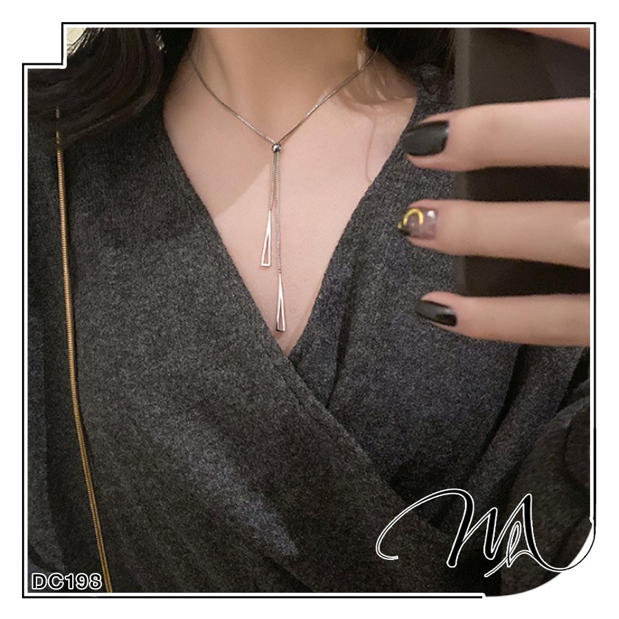 Dây chuyền nữ Titan dây rút thanh rỗng xinh xắn - Măng’s House DC198