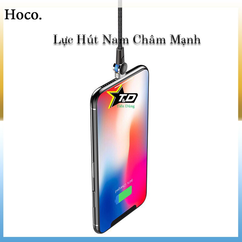 Cáp sạc nam châm lightning hoco S8 xoay 180 độ hỗ trợ sạc nhanh có 3 dòng chân sạc Micro , Lightning và type-C