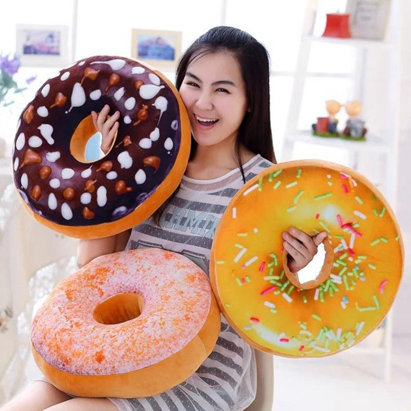 40cm 3D Donut Gối Ghế Đệm donut coussin Đệm trang trí Sofa Đệm Ném Gối Sang trọng Ghế búp bê Gối