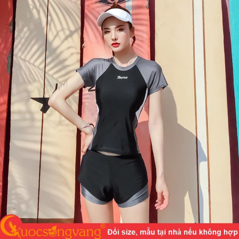 Bộ đồ đi biển kiểu thể thao bộ quần áo bơi nữ GLSWIM057  ྇