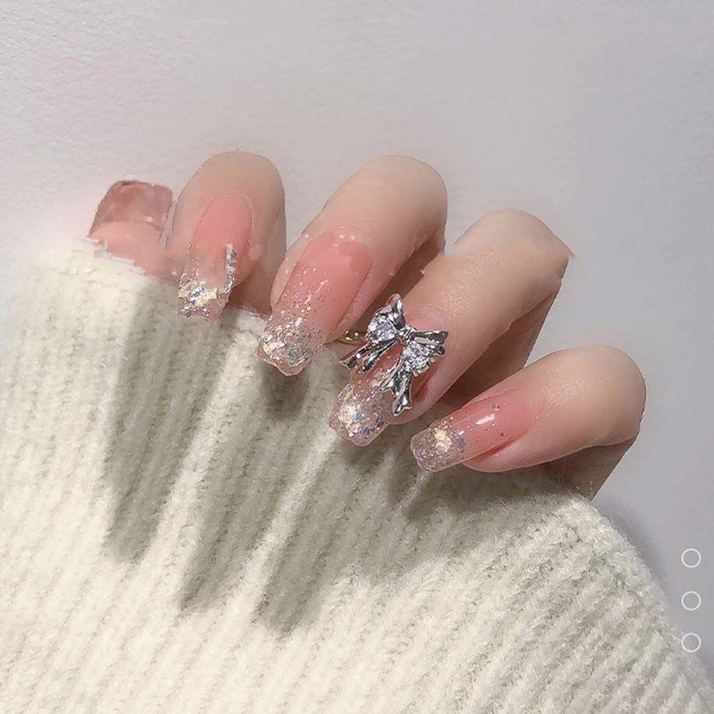 Phụ Kiện Trang Trí Móng Tay Hình Nơ Xinh Xắn|Hộp Phụ Kiện Đá 3D Lấp Lánh Thời Trang Tự Trang Trí Móng Tay|Phụ Kiện Trang Trí Móng Tay Xinh Xắn