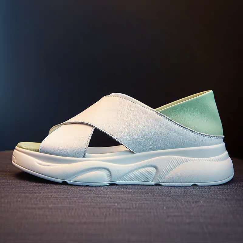 Xăng đan Đế Vừa Quai Chéo Phong Cách Roman Cho Nữ