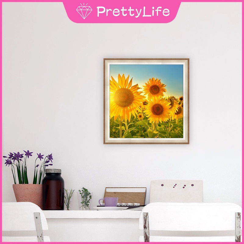 Bộ Tranh Đính Đá 5D Họa Tiết Hoa Hướng Dương Độc Đáo Kích Thước 30x30cm Trang Trí Nhà Cửa