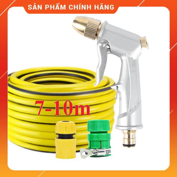 ✔️❤️FREESHIP🚛 Bộ dây vòi xịt nước rửa xe, tưới cây ✔, tăng áp 3 lần, loại 7m, 10m 206701 đầu đồng, cút, nối PE [SKM]
