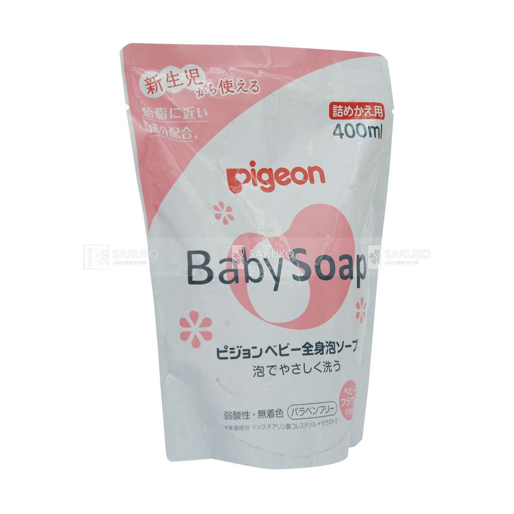Sữa tắm gội hương hoa PIGEON cho trẻ sơ sinh (Túi 400ml)-[Hàng Nhật Nội Địa]