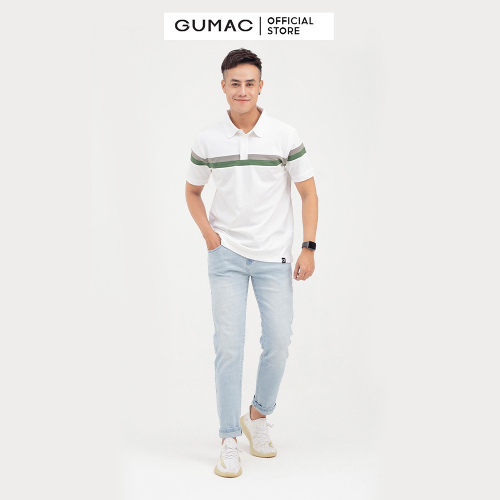[Mã WABRGD12 giảm 10% đơn 250K] Áo polo nam phối sọc GUMAC form basic, năng động ATNB799 | BigBuy360 - bigbuy360.vn