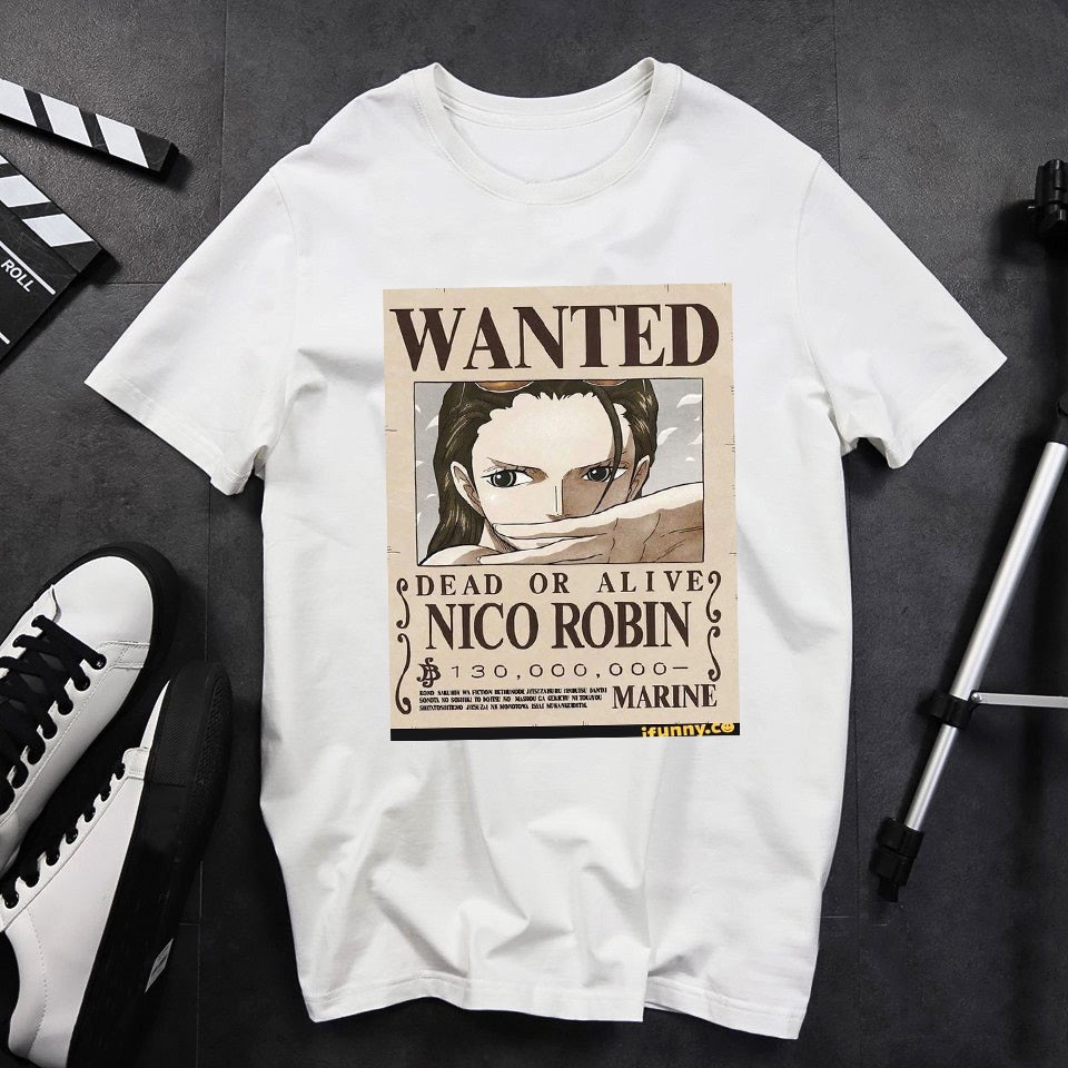 BST ÁO THUN ONE PIECE TRUY NÃ BĂNG MŨ RƠM SIÊU ĐỘC | ÁO LUFFY ONE PIECE WANTED TSHIRT OP18