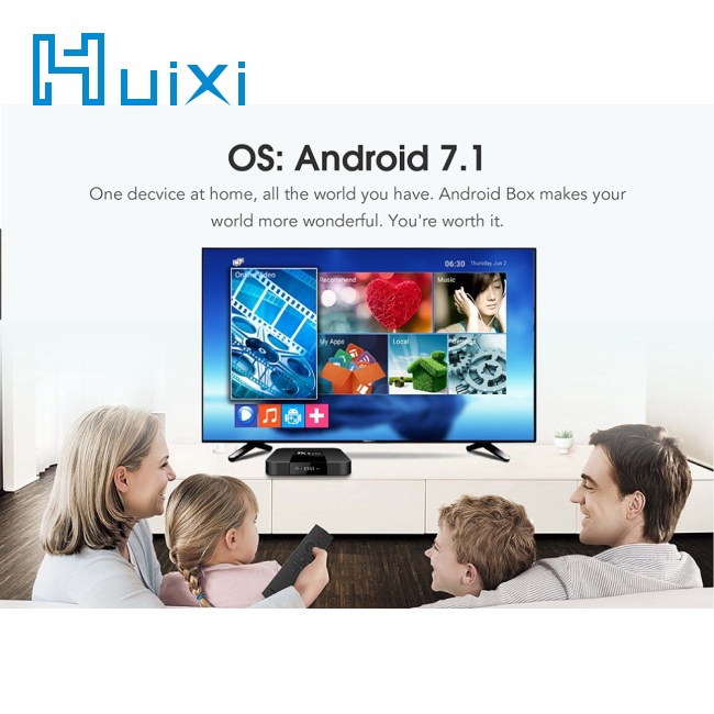 Bộ hộp TV thông minh Android 7.1 4K kết nối wifi tiện dụng