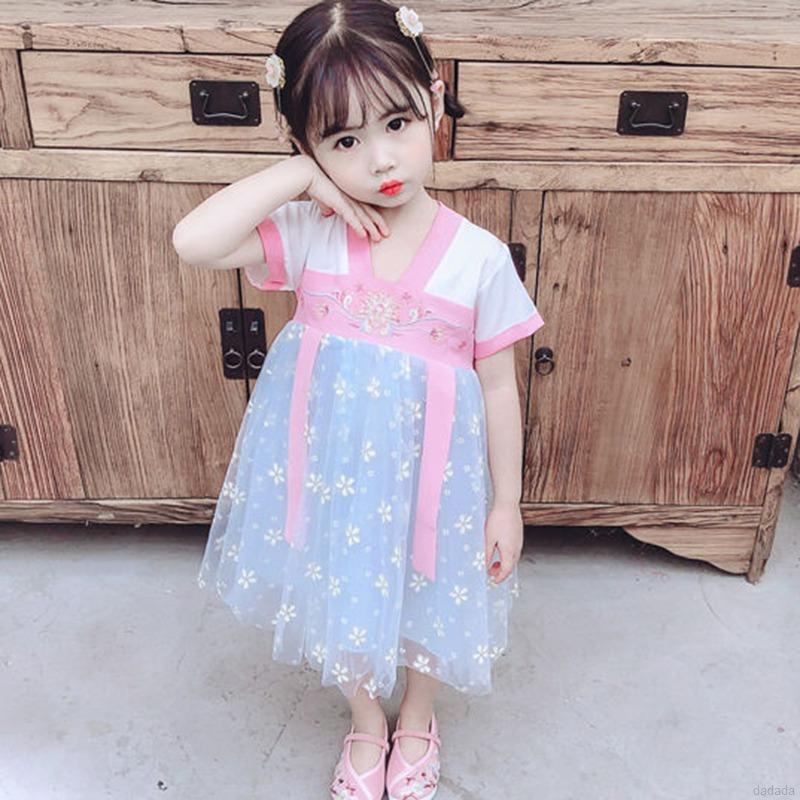 Đầm Hán phục thiết kế phong cách Trung Hoa xinh xắn cho bé gái