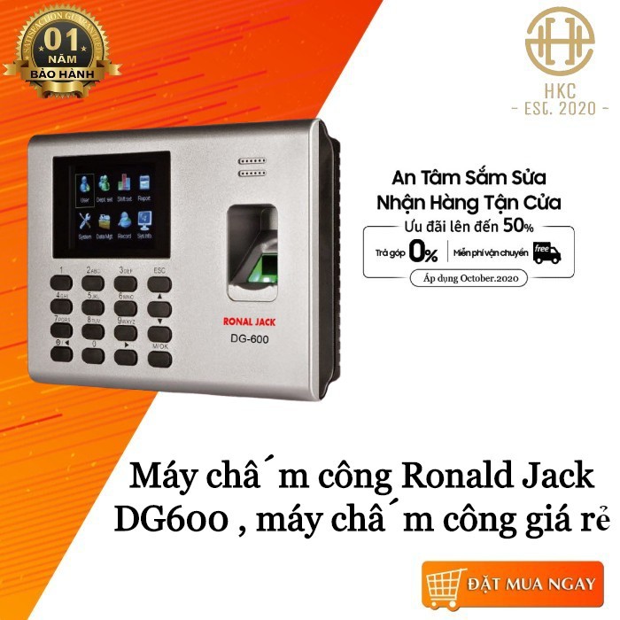 Máy chấm công Ronald Jack DG600 , máy chấm công giá rẻ