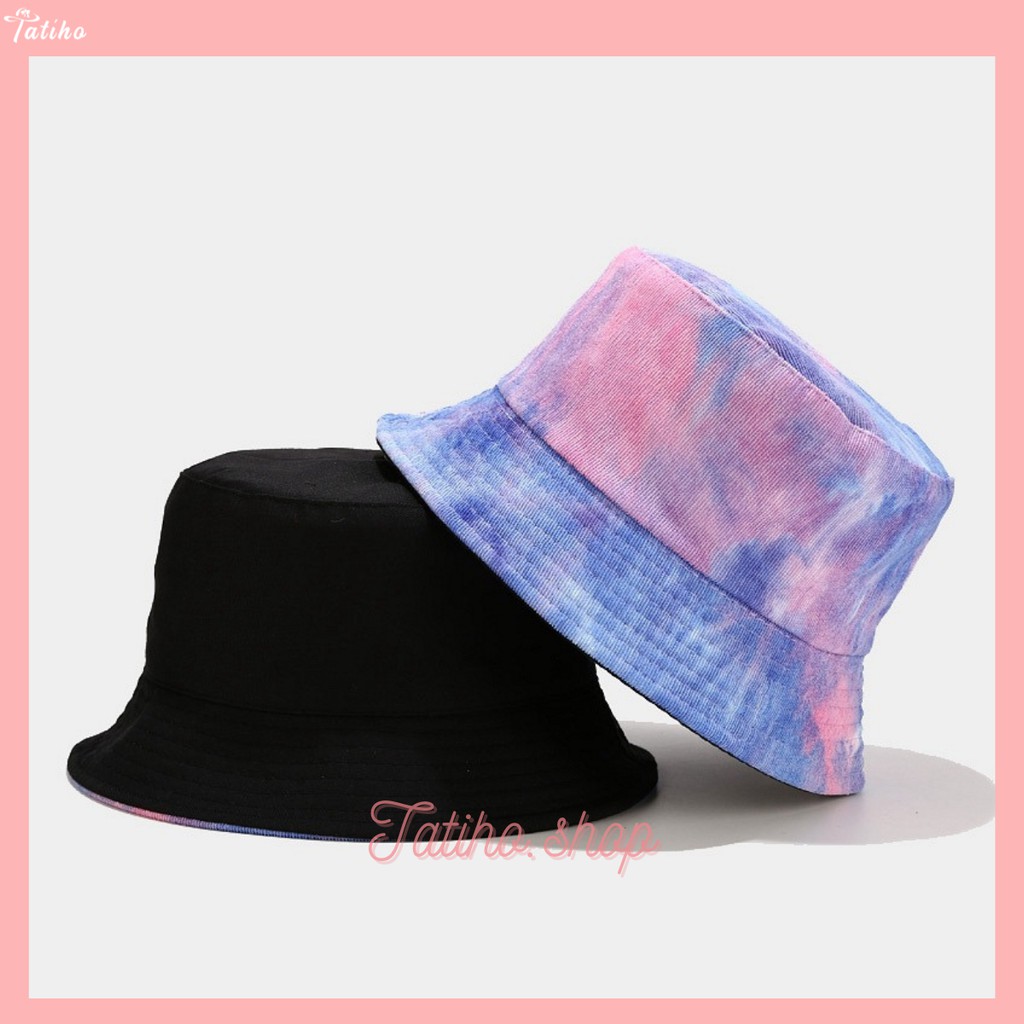 [Hàng Xịn, Giá Tốt] Nón Bucket (Mũ Trơn) Cao Cấp Unisex Màu Loang Phong Cách Hàn Quốc - Chất Liệu Cotton - Mã NV005