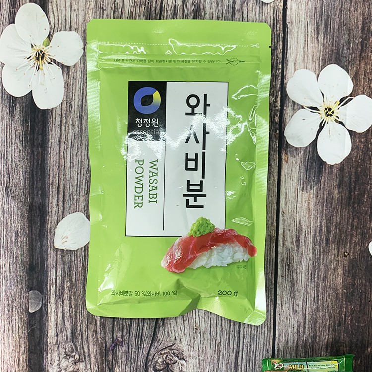 Bột mù tạt xanh Hàn Quốc 200g, 300g dùng làm gia vị ăn shushi, sashimi