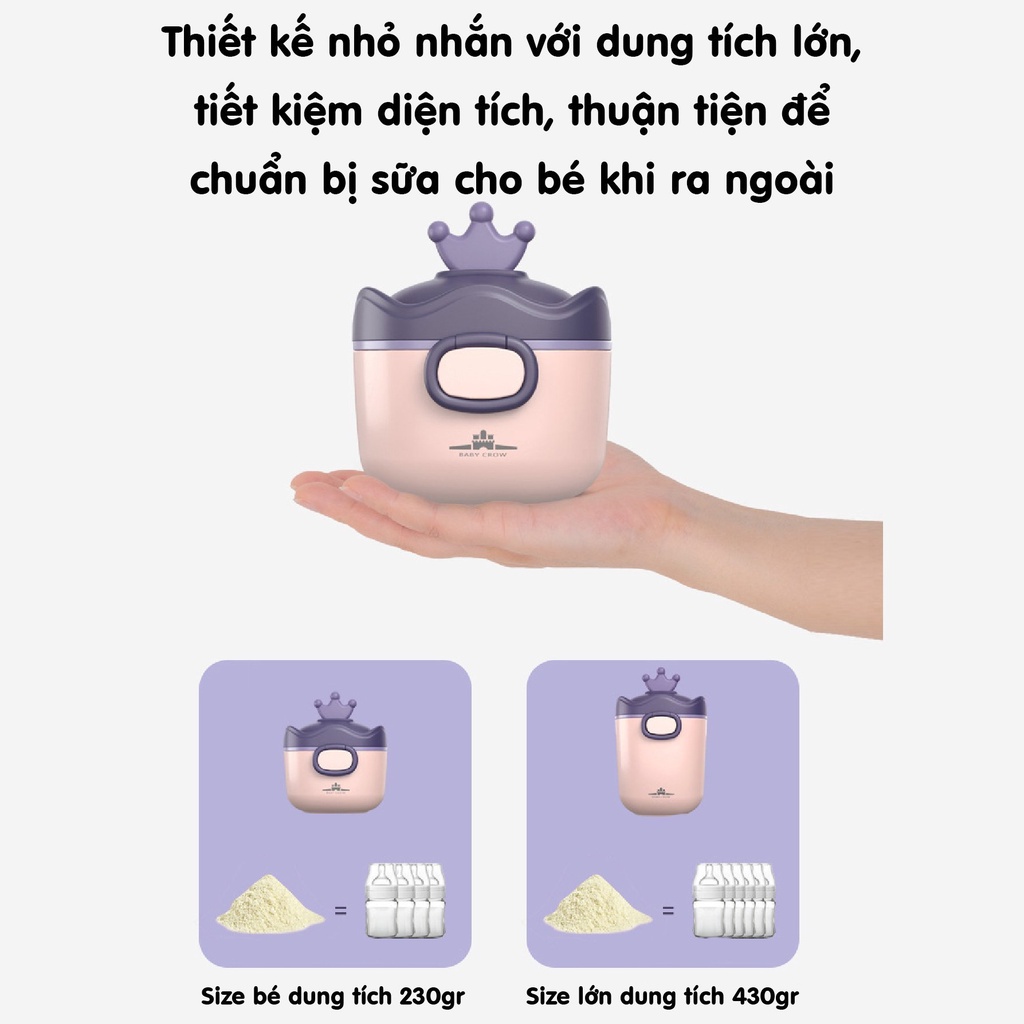 Hộp trữ sữa vương miện (siêu yêu, siêu cưng - tiện cho ba mẹ mang theo khi đi ra ngoai với bé)