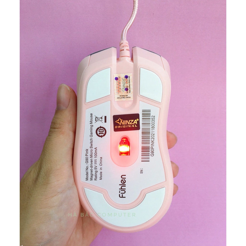 Chuột Gaming FUHLEN G90 PINK - Chuột Máy Tính Màu Hồng CHính Hãng BH 24 Tháng