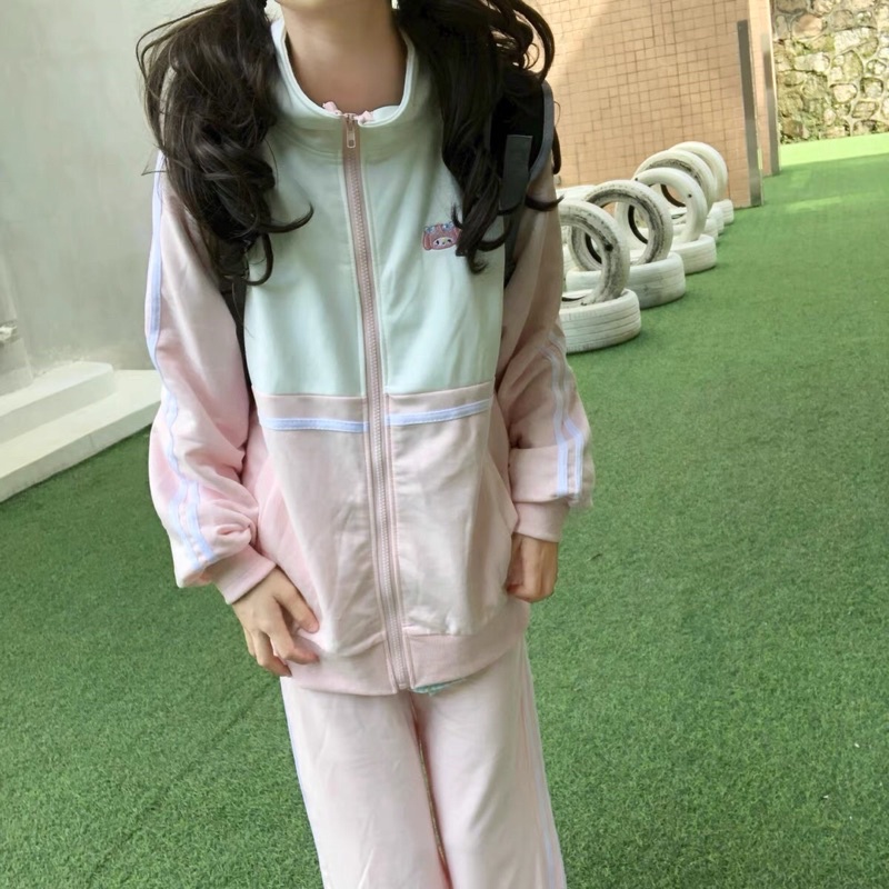 Áo khoác thể thao vải nỉ màu hồng cute my melody