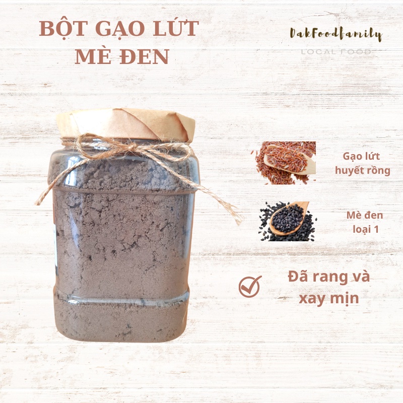 Bột gạo lứt mè đen nguyên chất Dakfoodfamily