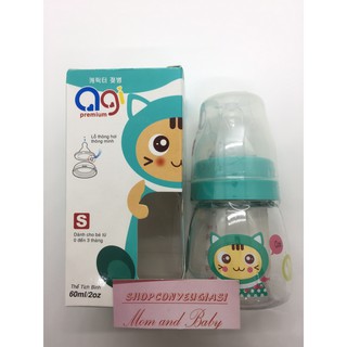 Bình Sữa Agi Premium 60ml - Size S ( 0-3 tháng) - cổ hẹp