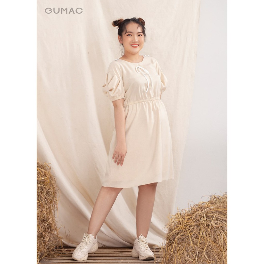 [Mã WABRGULUV giảm tới 100K đơn 249K] Đầm suông nữ oversize 4 nút bọc DA10121 GUMAC | BigBuy360 - bigbuy360.vn