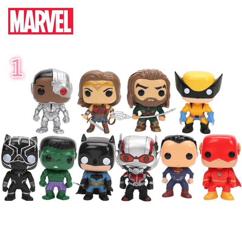 Bộ 10 mô hình nhân vật phim justice league Avengers 10cm