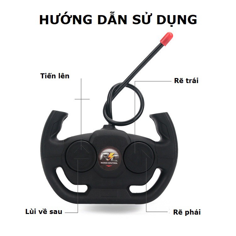 [Tặng kèm pin sạc] Đồ chơi Ô Tô Điều Khiển Từ Xa 4 chiều tốc độ cao Có Đèn LED - Đồ Chơi Trẻ Em