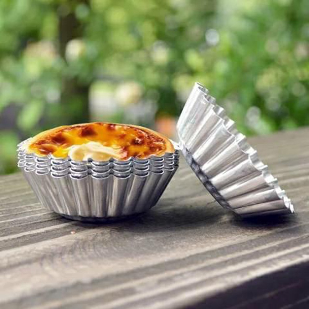 Bộ 10 khuôn làm bánh Trứng hình bông hoa chống dính có thể tái sử dụng tiện lợi