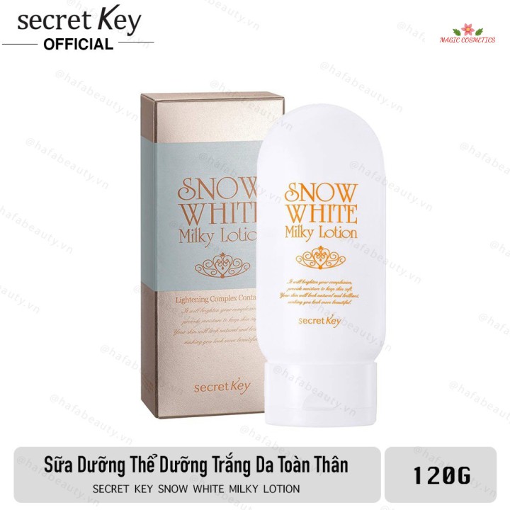 [Mã giảm giá] Sữa Dưỡng Thể Dưỡng Trắng Da Toàn Thân Secret Key Snow White Milky Lotion 120g