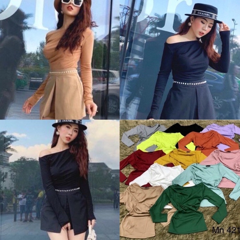 Áo thun lệch vai