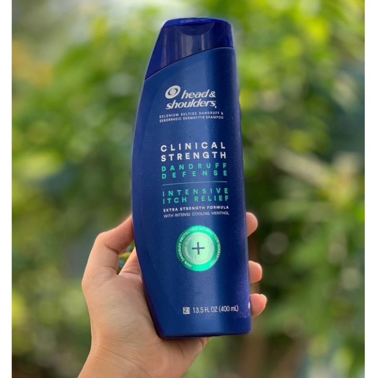 Dầu gội Head and shoulder 𝐂𝐡𝐮ẩ𝐧❤️𝐂𝐡𝐢́𝐧𝐡❤️𝐡ãng Dậu gội Mỹ Clinical strength 400ml (Màu Xanh)