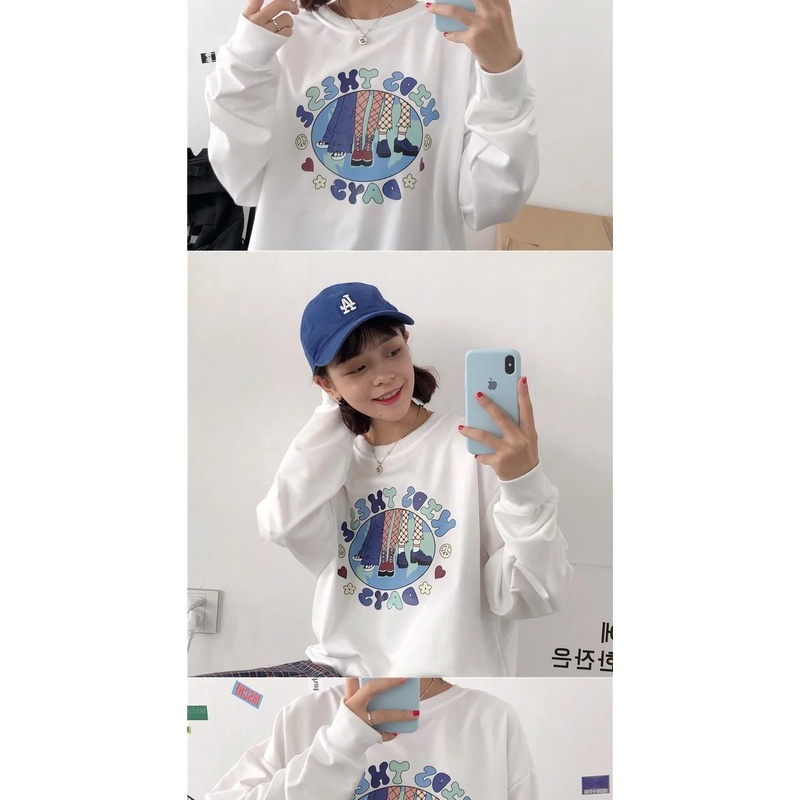 Áo Sweater Cổ Tròn Dáng Rộng In Họa Tiết Phong Cách Hàn Quốc Thời Trang Mùa Thu Mới 2021 | BigBuy360 - bigbuy360.vn