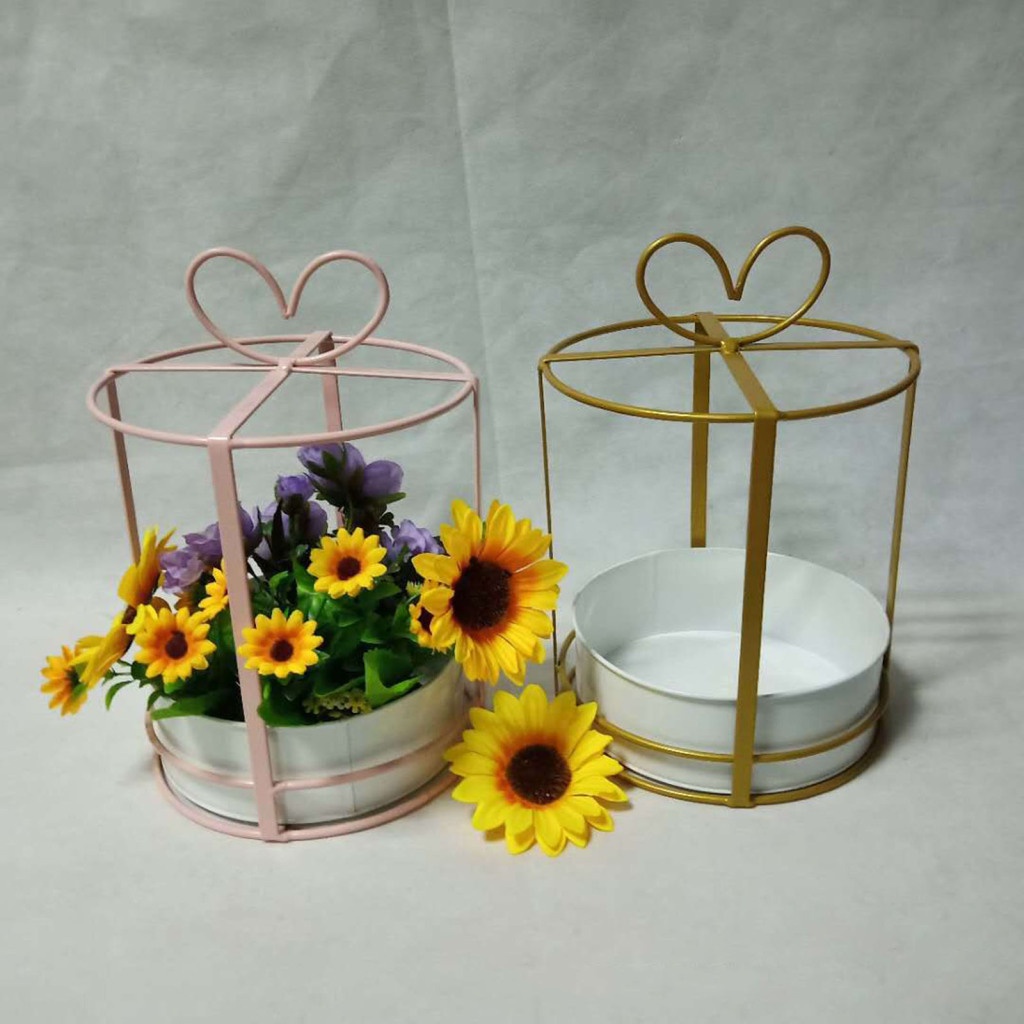 Giá Đỡ Chậu Hoa / Cây Cảnh Bằng Kim Loại Nhỏ Gọn Tiện Lợi Dành Cho Trang