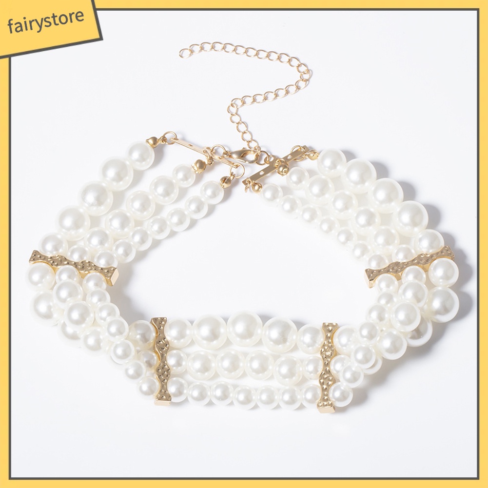 Dây Chuyền Nữ Nhiều Lớp Đính Ngọc Trai Nhân Tạo Thời Trang