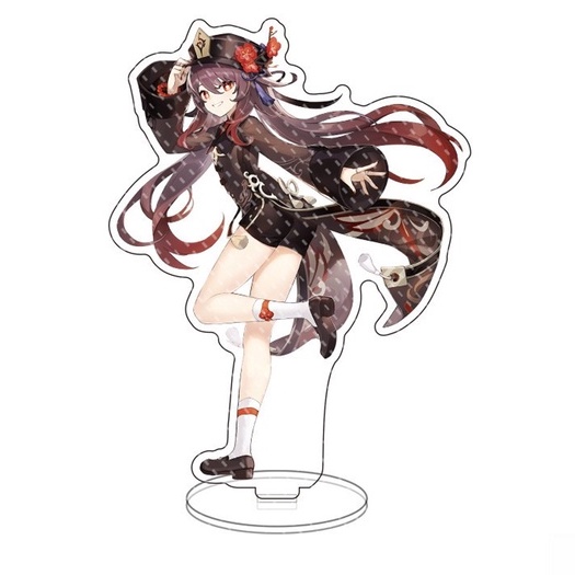 COMBO 4 món nhân vật HUTAO game GENSHIN IMPACT standee lomo dây chuyền vòng tay anime chibi