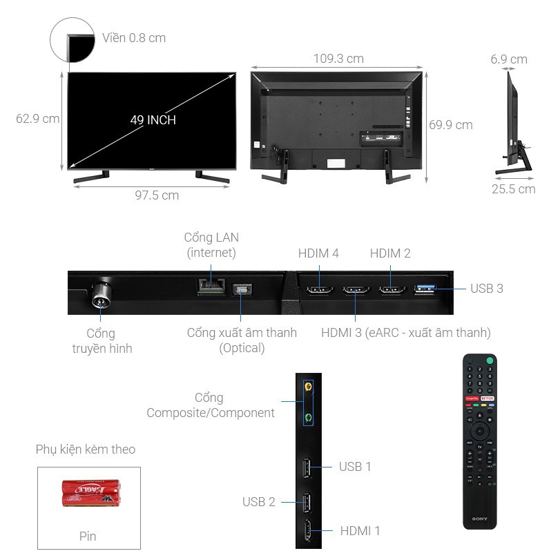 Android Tivi Sony KD-49X9500H 4K 49 inch | BigBuy360 - bigbuy360.vn