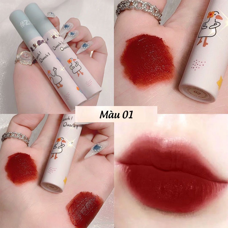 Son Kem Li ZUK Chính Hãng Hình Vịt Dễ Thương Lâu Trôi VELVET MATTE Cực Xinh Hàng Nội Địa Trung