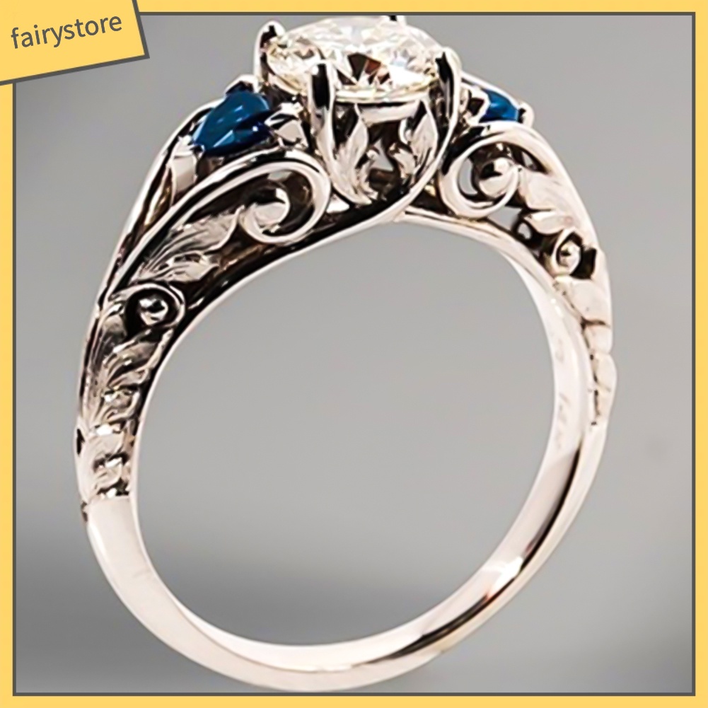 Nhẫn Hợp Kim Đính Đá Lấp Lánh Thiết Kế Thanh Lịch