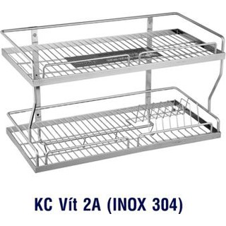 Kệ Đựng Chén Bát Treo Tường 2 TẦNG Bằng INOX 304  _2 TẦNG ĐỂ UP BÁT ĐĨA CAO CẤP