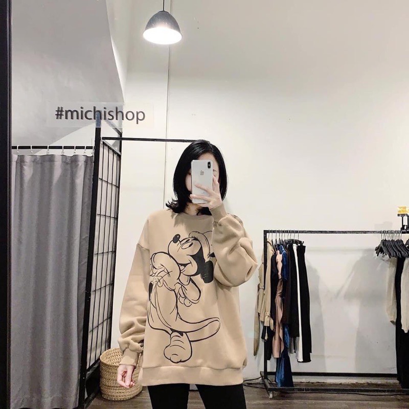 áo nỉ miccky nâu