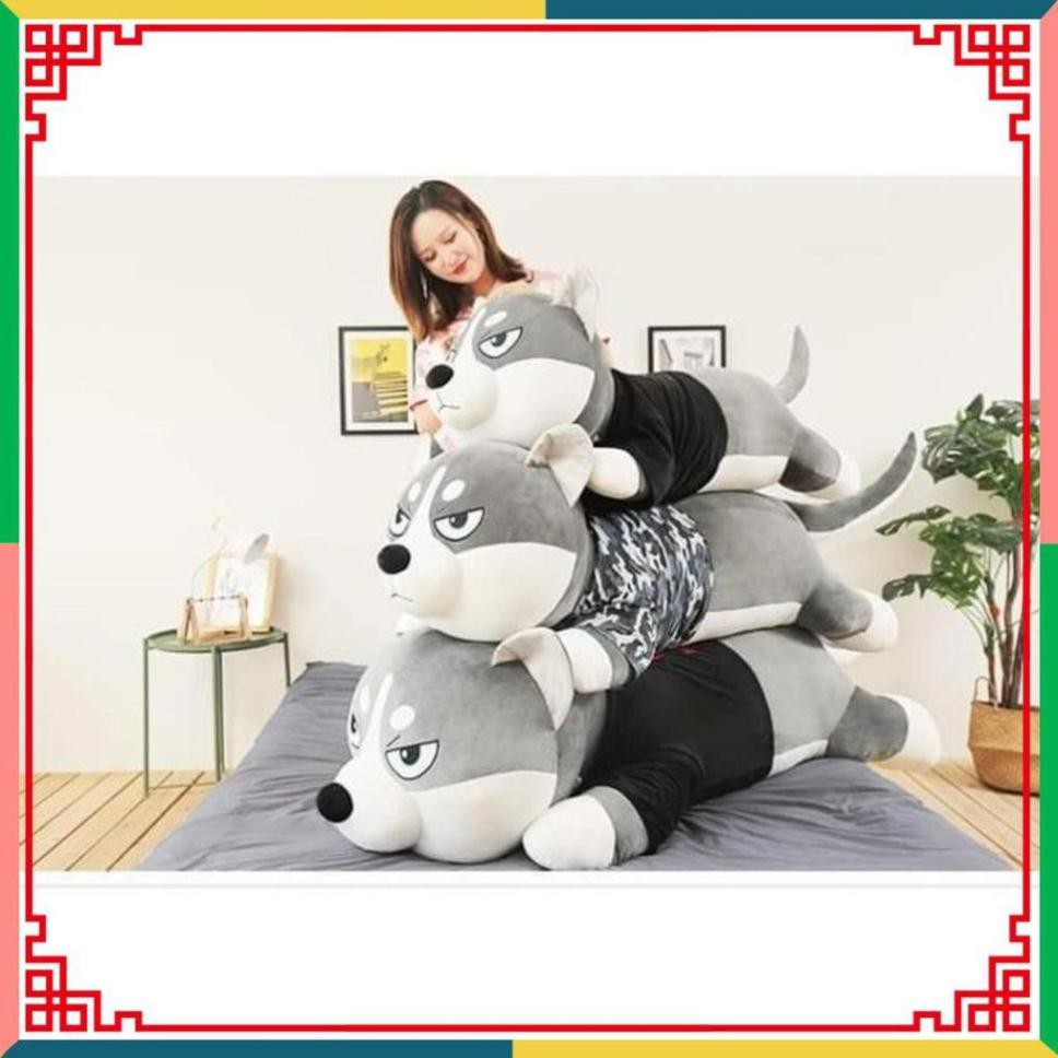 HÀNG ĐẸP-  Chó Bông Husky, Chó Alaska 100% Bông Gòn Cao Cấp - Vải Nhung Cao Cấp Co Dãn 4 Chiều     TOYSTATION