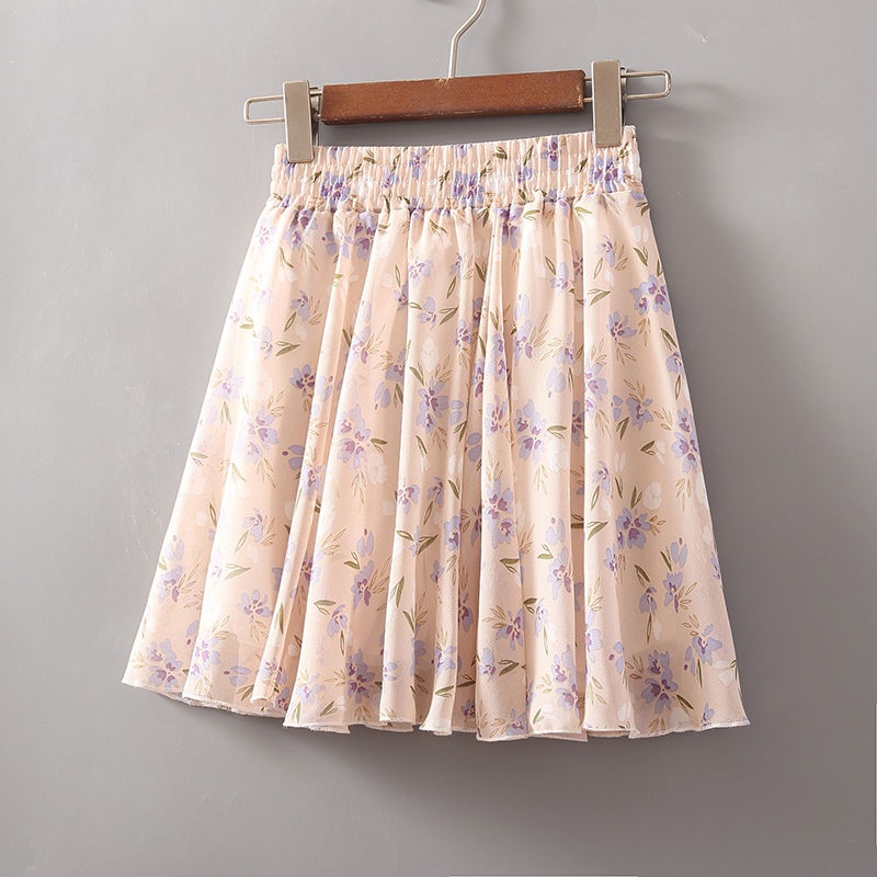 AChiếc Váy Ngắn Voan Eo Cao Mỏng Chống Ánh Sáng Quần Culottes