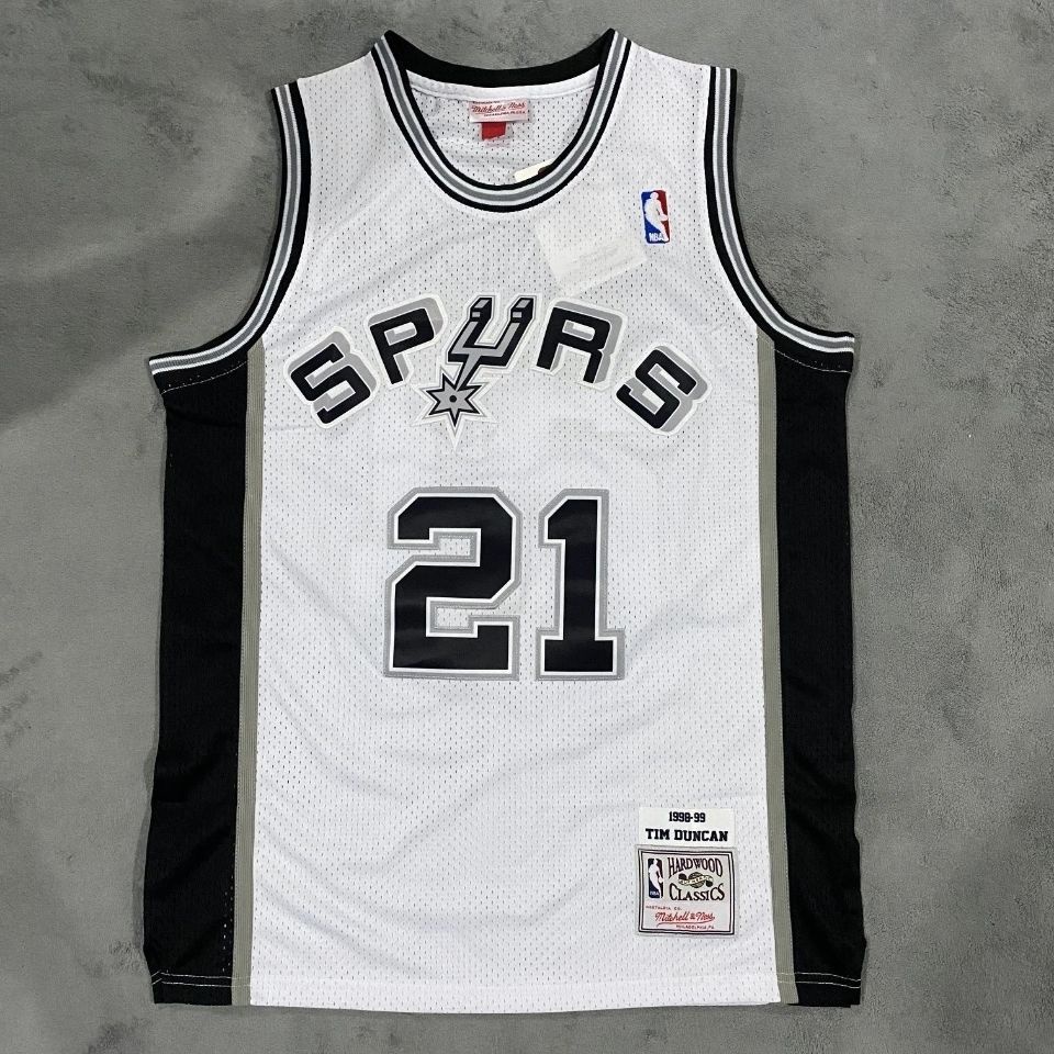 Không. Đồng Phục Áo Đồng Phục Bóng Rổ NBA 21 Màu Trắng Thêu Hình Ngựa Cổ Điển