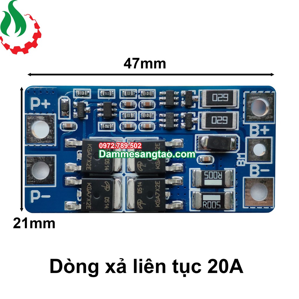 DMST Mạch 2S 8.4V 20A bảo vệ pin Li-Ion 3.7V